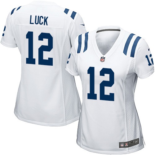 Women's Game Andrew Luck Nike Jersey White Road - #12 NFL Indianapolis Colts